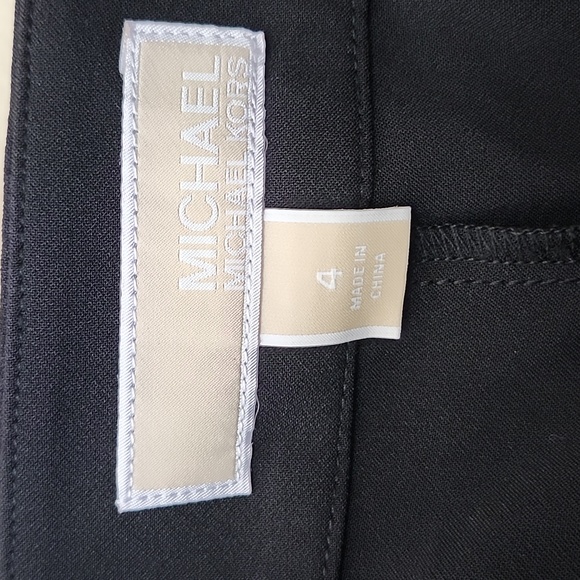 NWT MICHAEL MICHAEL KORS Front Bottom Slip Flare Dress Pants Black  Size 4 - Picture 6 of 9